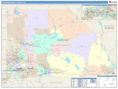 San Bernardino County, CA Digital Map Color Cast Style